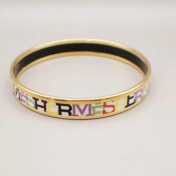 HERMES Email PM Bangle Bracelet Enamel GHW White Made in Austria +K 65RL341 - Picture 4 of 7